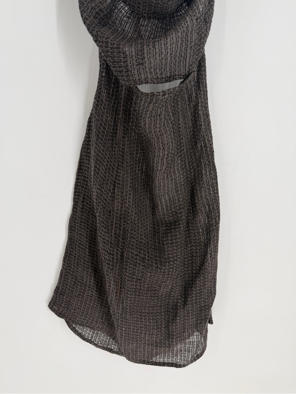 Le Kasha Kharga Detachable Convertible Linen Sheer Weave Dress Set In Charcoal - Picture 4 of 11